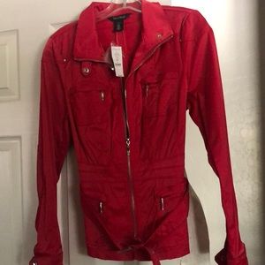 WHBM Red jacket with zippered pocket detail. Size 8